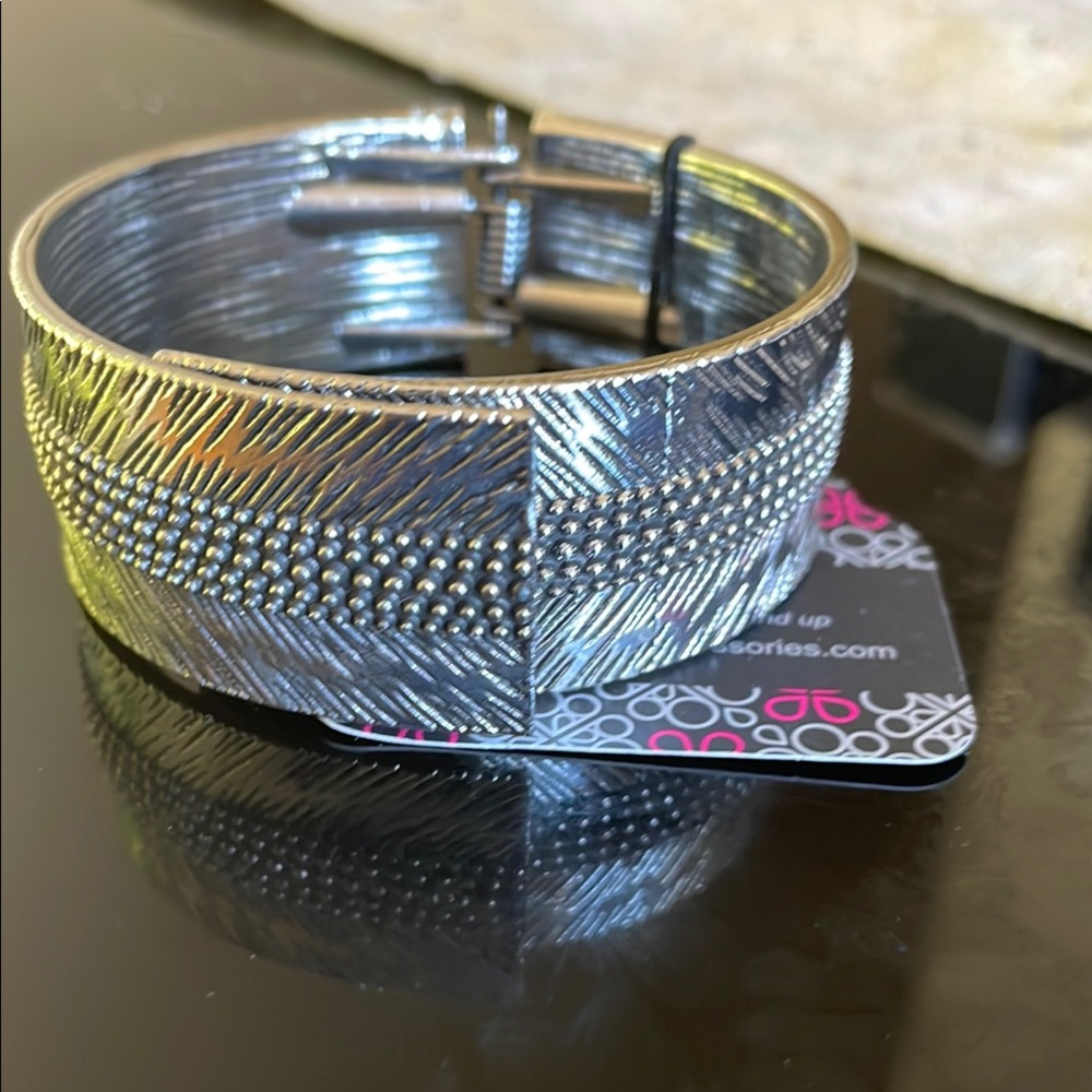 Paparazzi Silver Textured Cuff Bracelet